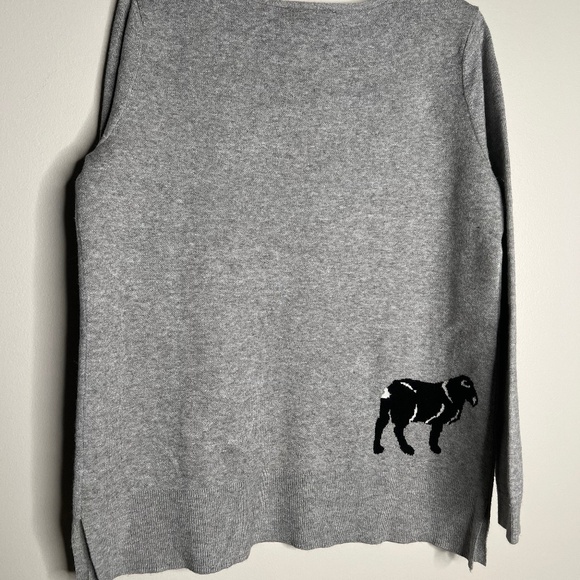 NWT Astrologie Cozy Gray Pullover Sweater Straight Fit Whimsical Sheep Medium - Picture 3 of 3